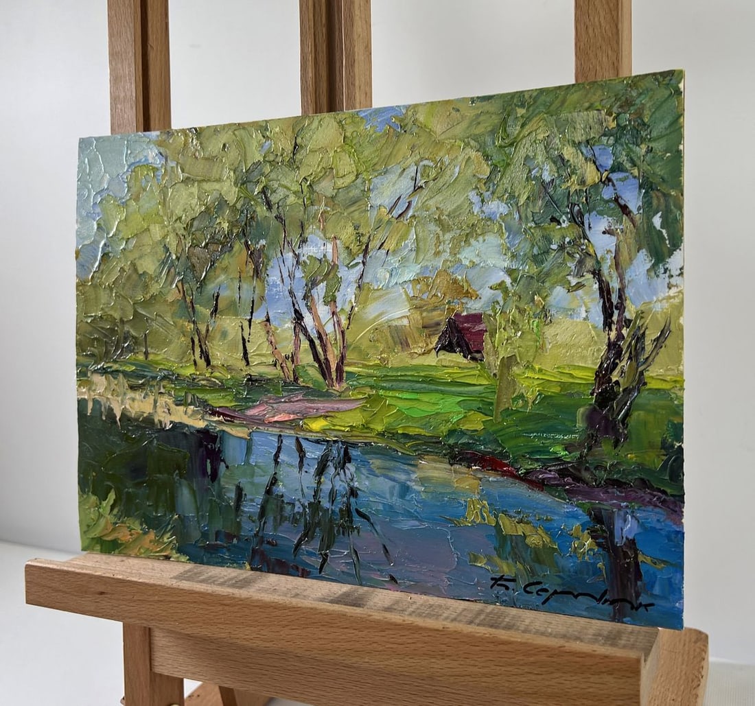 Oil painting Willows over the water Boris Serdyuk - 2