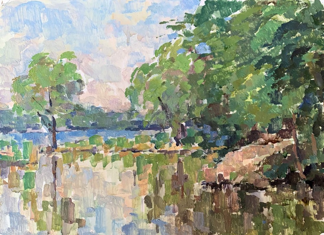 Oil painting The river has risen Peter Tovpev (1 of 12)