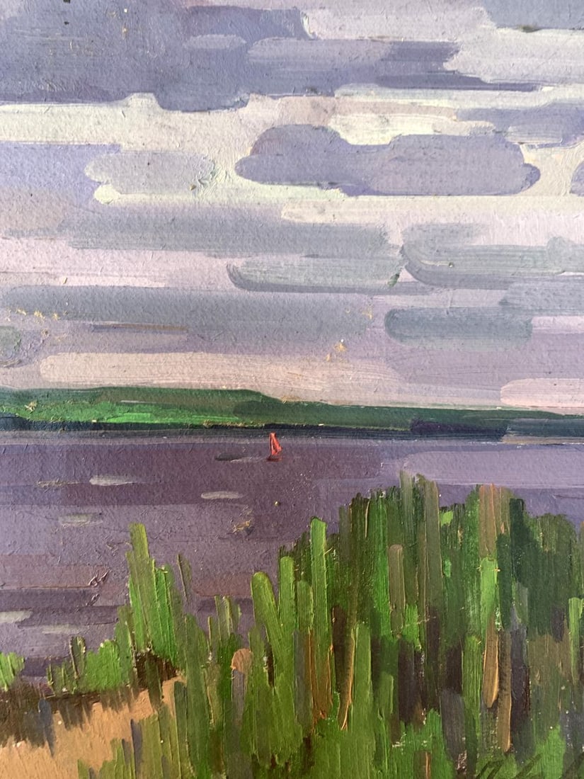 Oil painting Reeds on the river Peter Tovpev - 10