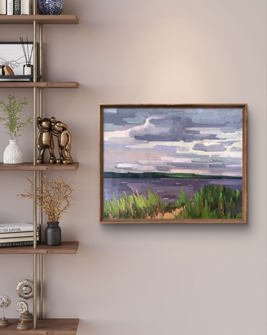 Oil painting Reeds on the river Peter Tovpev - 2