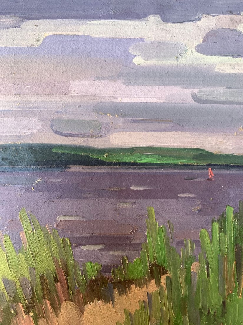 Oil painting Reeds on the river Peter Tovpev - 7