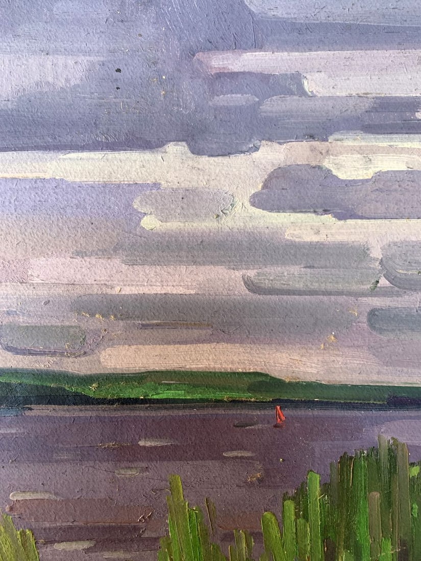 Oil painting Reeds on the river Peter Tovpev - 8