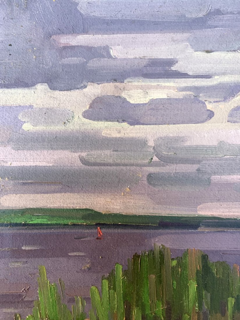 Oil painting Reeds on the river Peter Tovpev - 9