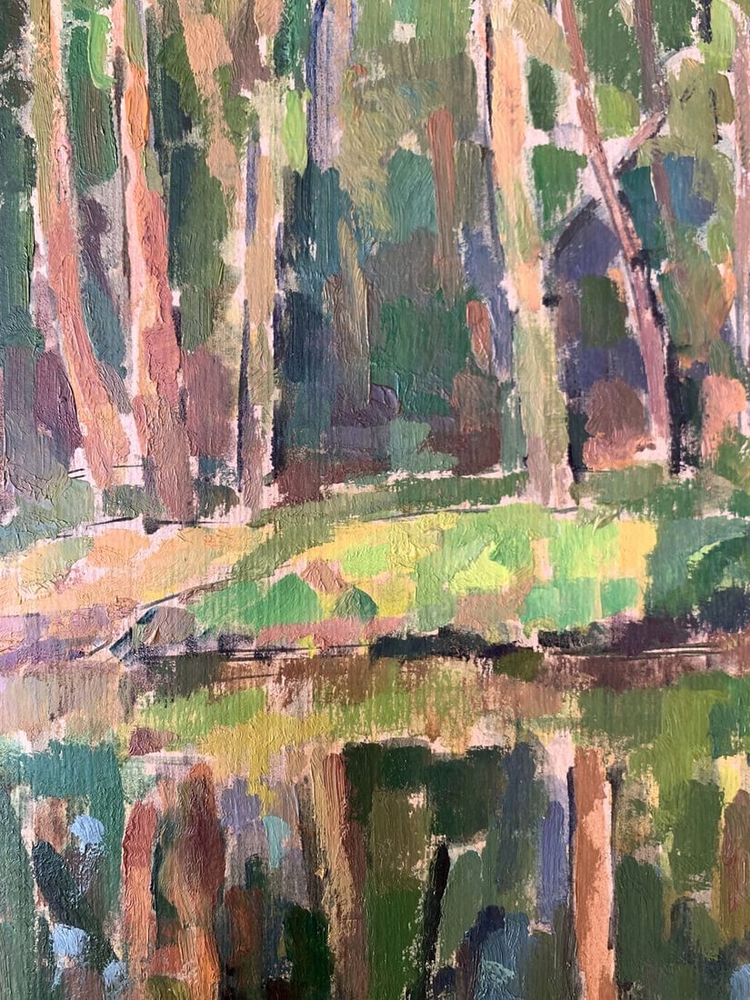Oil painting Shore in the forest Peter Tovpev - 10