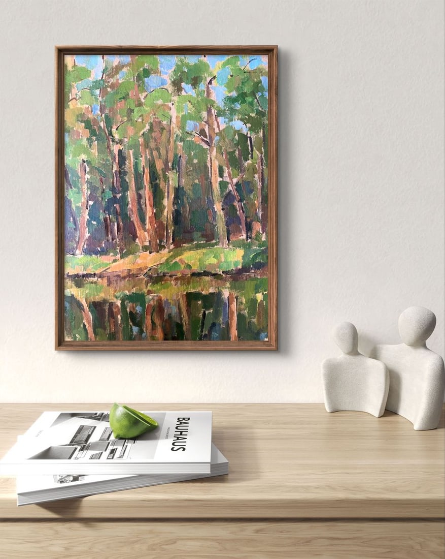 Oil painting Shore in the forest Peter Tovpev - 2