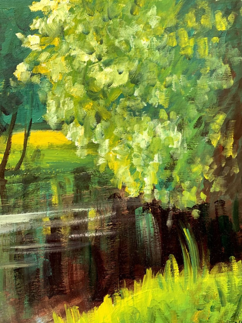 Oil painting Forest river Valentina Simashchuk - 10