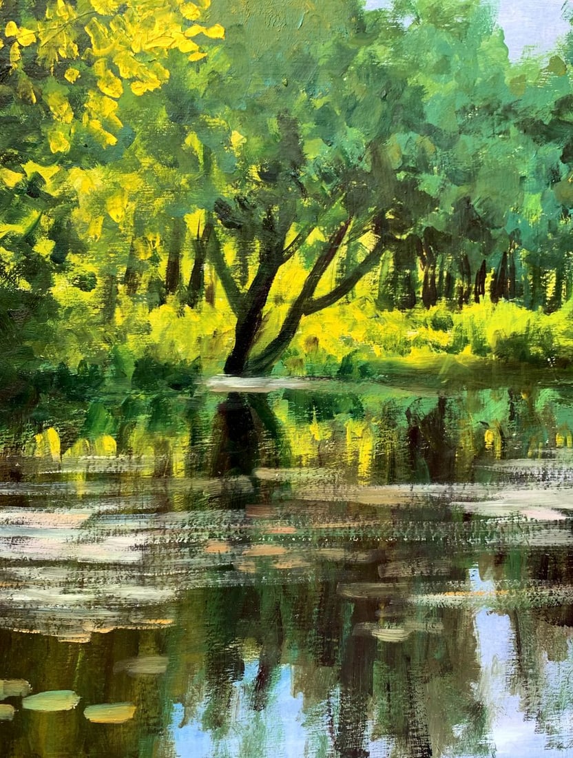 Oil painting Forest river Valentina Simashchuk - 4