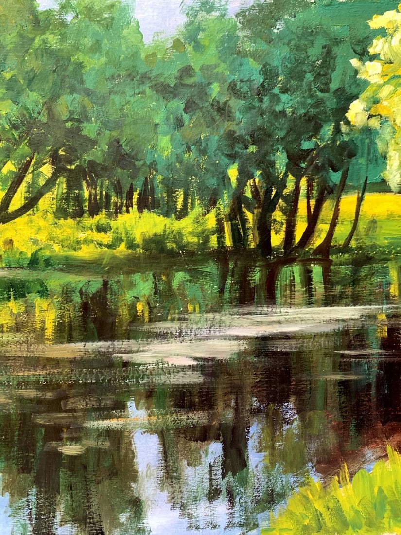 Oil painting Forest river Valentina Simashchuk - 6