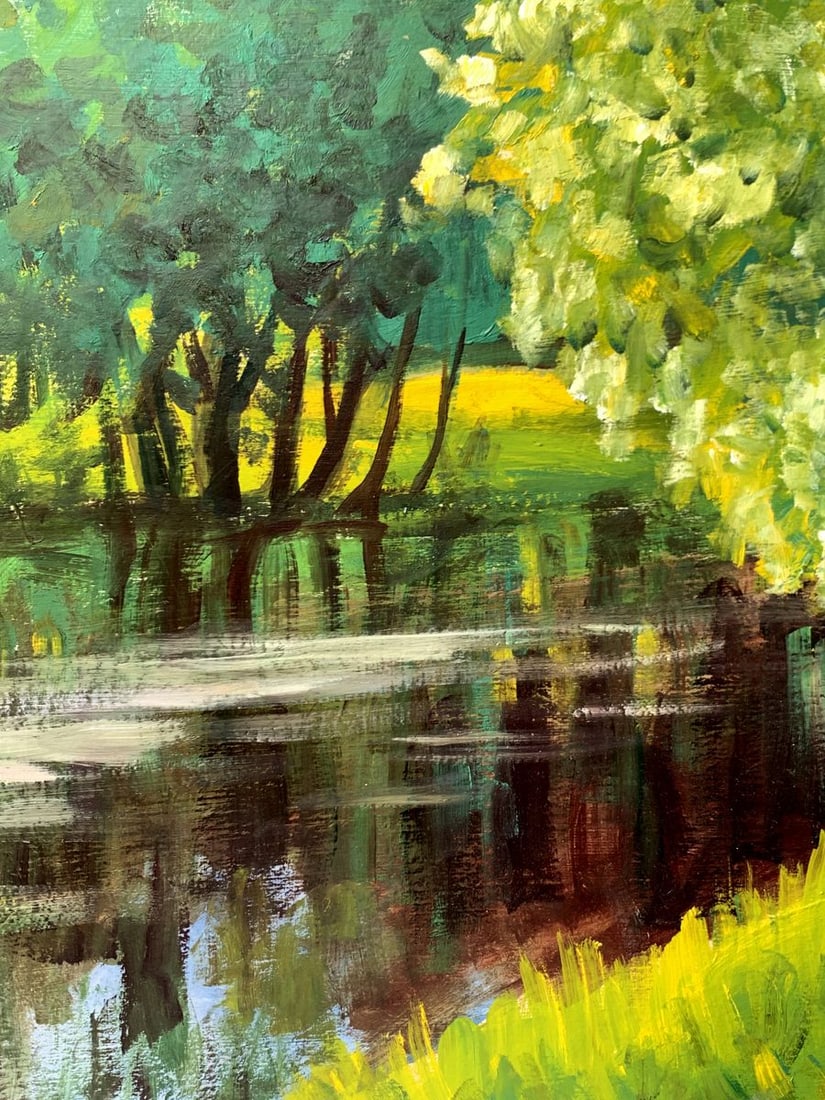 Oil painting Forest river Valentina Simashchuk - 8