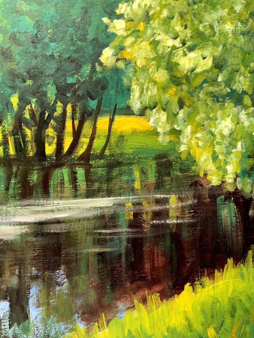 Oil painting Forest river Valentina Simashchuk - 9