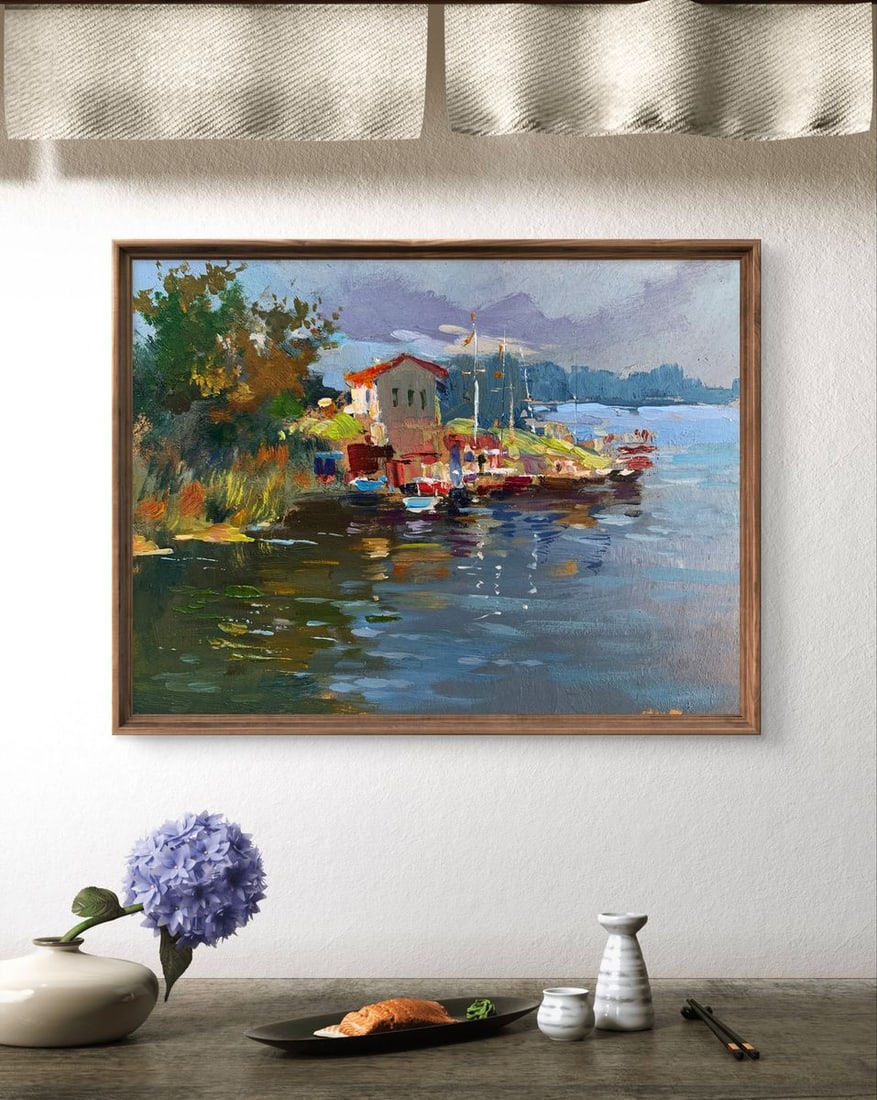 Oil painting Port for boats and yachts Yuriy Suprunchuk - 3