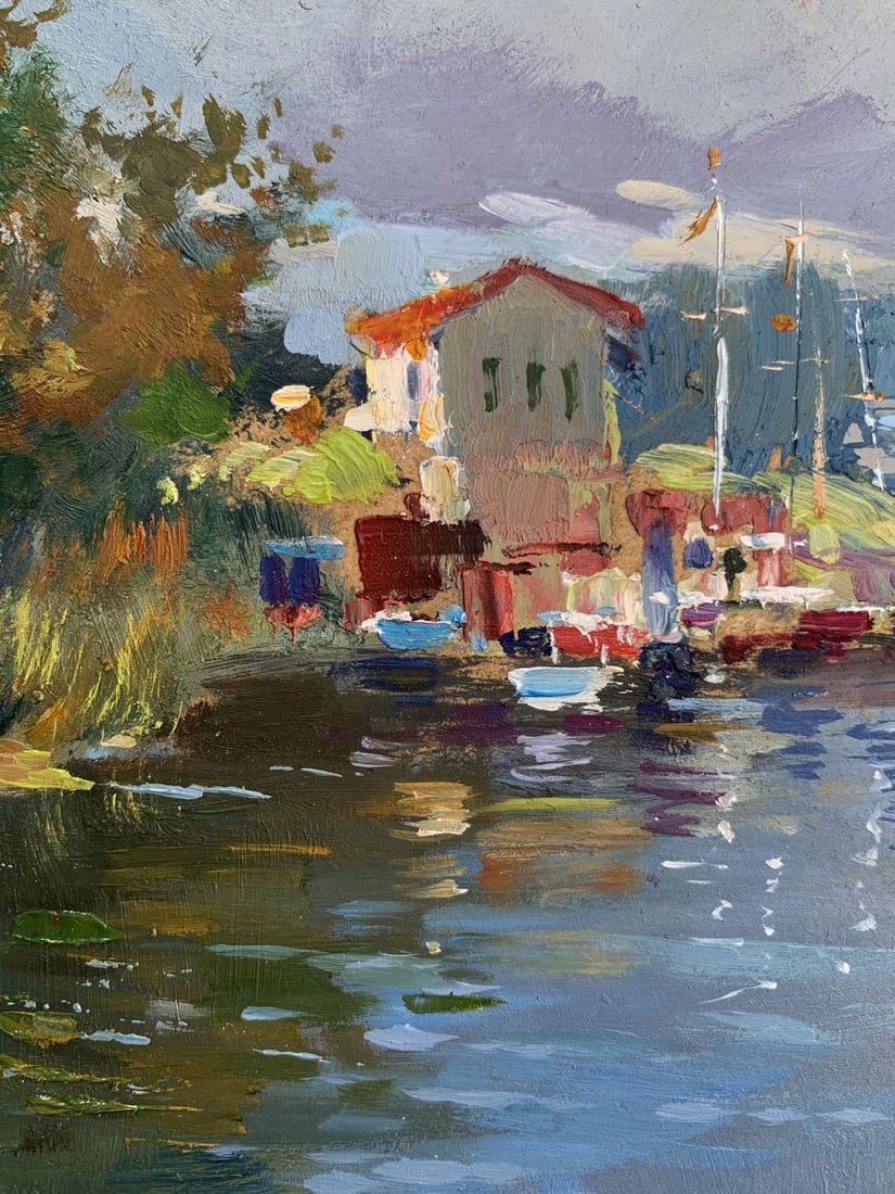 Oil painting Port for boats and yachts Yuriy Suprunchuk - 5