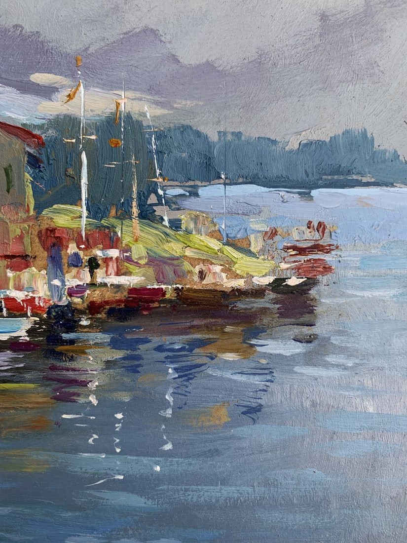 Oil painting Port for boats and yachts Yuriy Suprunchuk - 8