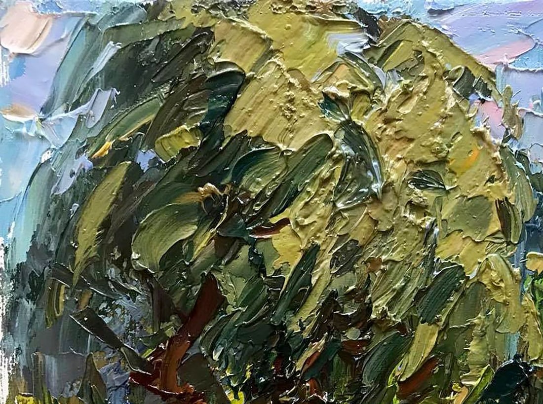 Oil painting The boatman floats on the river Kalenyuk Alex - 2