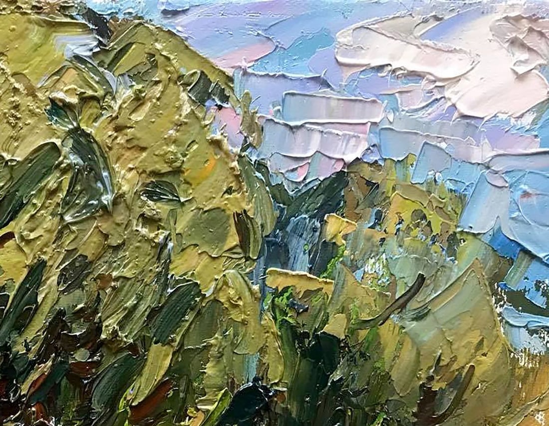 Oil painting The boatman floats on the river Kalenyuk Alex - 3
