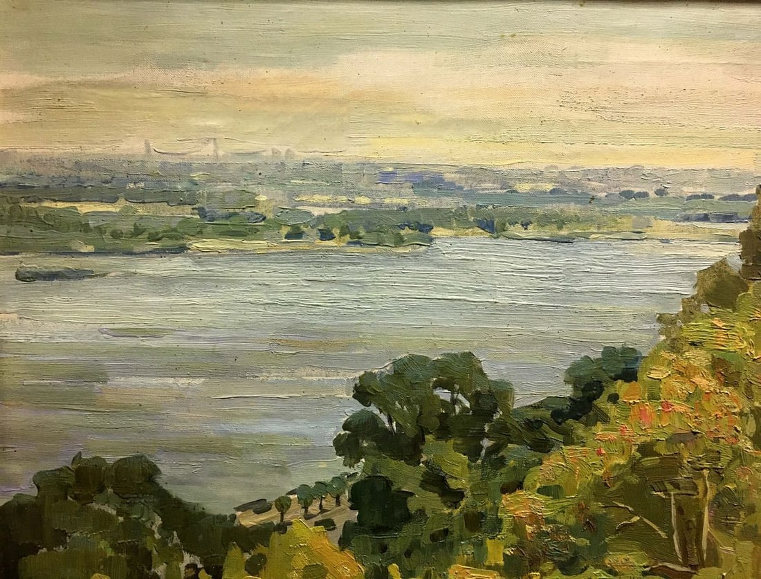 Oil painting River landscape Pianida Boris Nikitich - 2