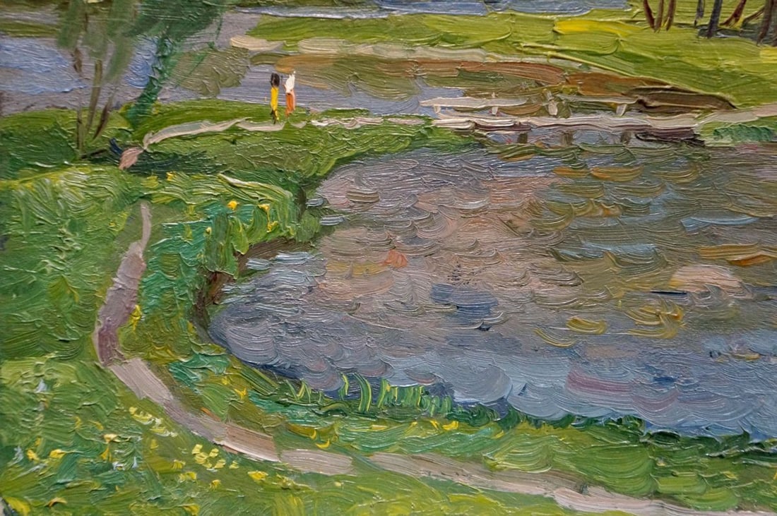 Oil painting Children by the river Ruban Grigory Savelievich - 2