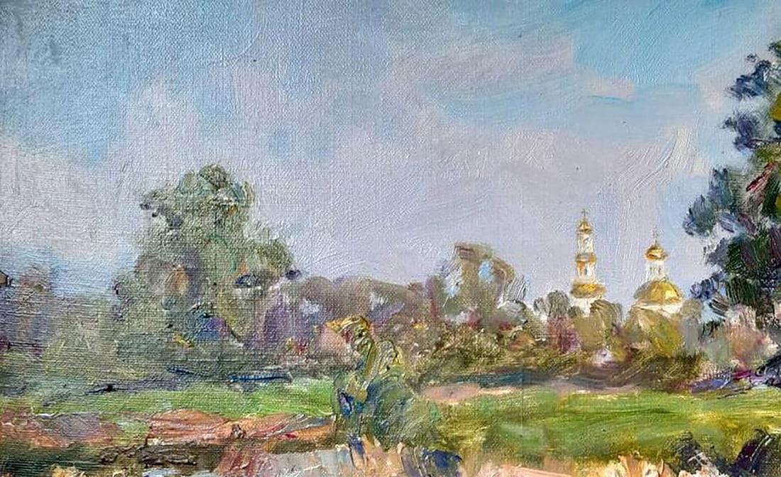 Oil painting A stream outside the city Kovalenko Ivan Mikhailovich - 2