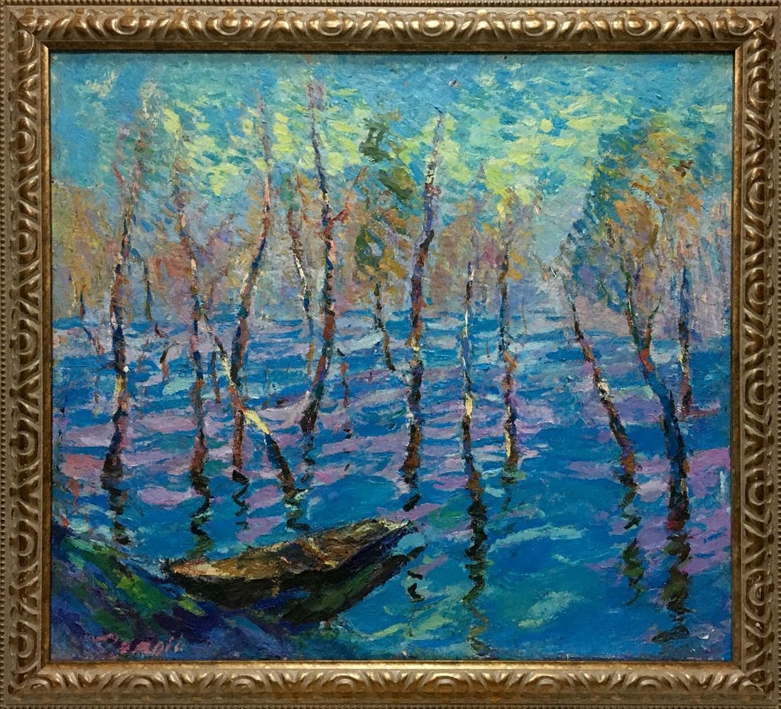 Oil painting River Dupliy Sergey Alexandrovich: Title: Oil painting River Dupliy Sergey Alexandrovich Description: NoVern 437 *** ABOUT THIS PAINTING *** * TITLE: "River" * ARTISTS: Dupliy Sergey Alexandrovich * SIZE: 68x75 cm/'26.77x29.52 inches',