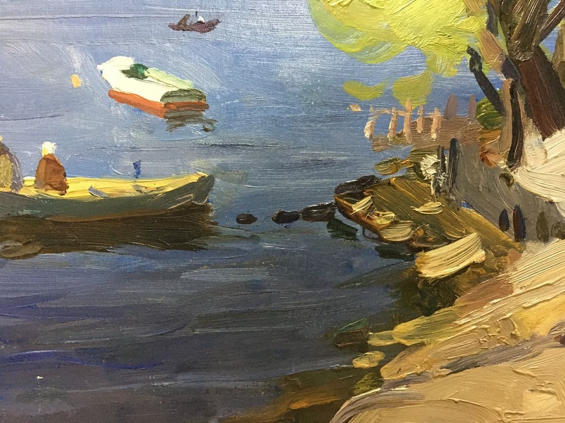 Oil painting Boats near the shore Gantman Moses Faybovich - 4