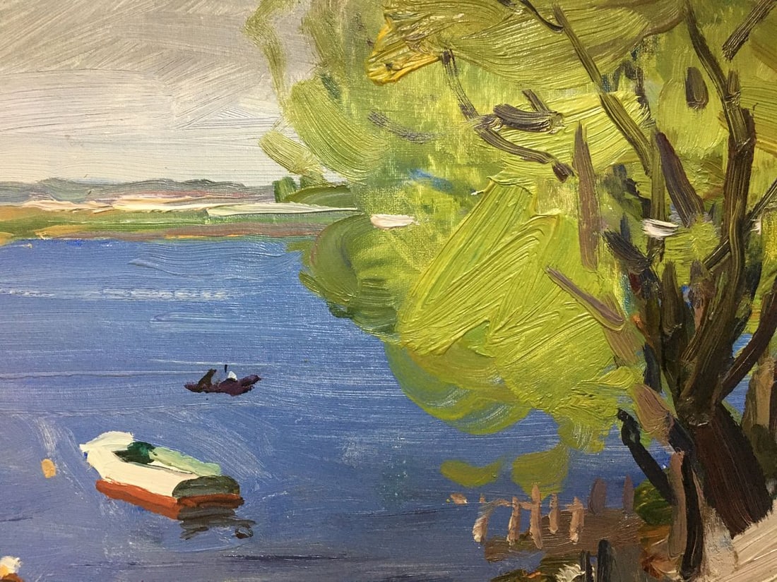 Oil painting Boats near the shore Gantman Moses Faybovich - 5