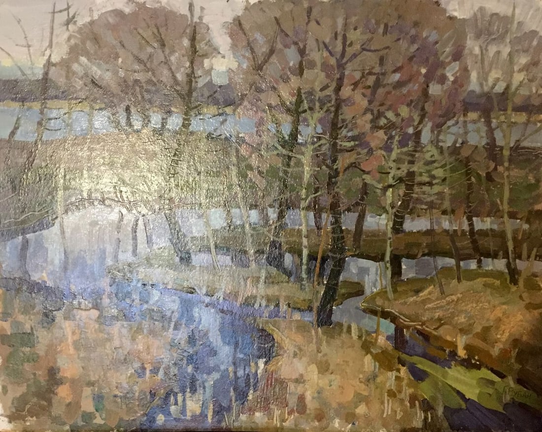 Oil painting Beautiful forest Grigory Savelievich Ruban (1 of 10)