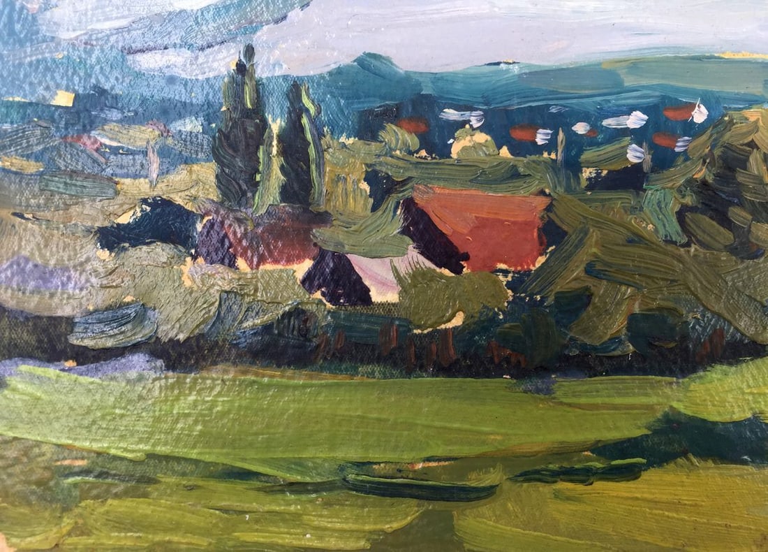 Oil painting Building array original picture painter - 7