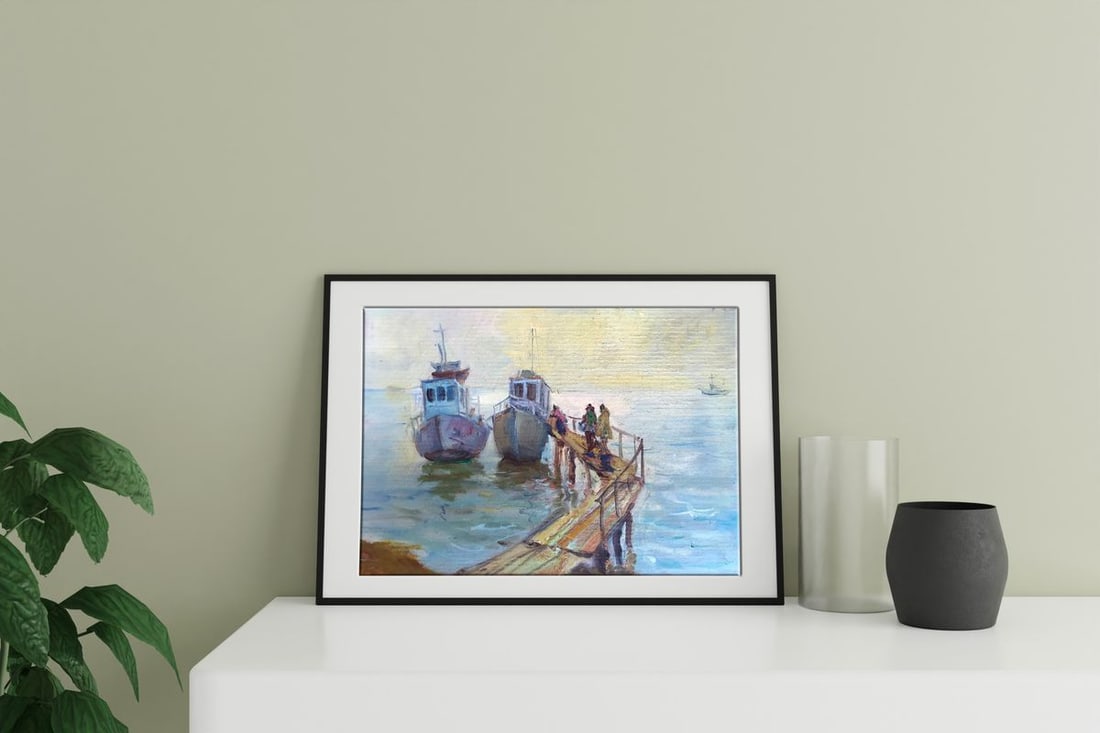 Oil painting On the pier Wihyrovskii Victor - 3