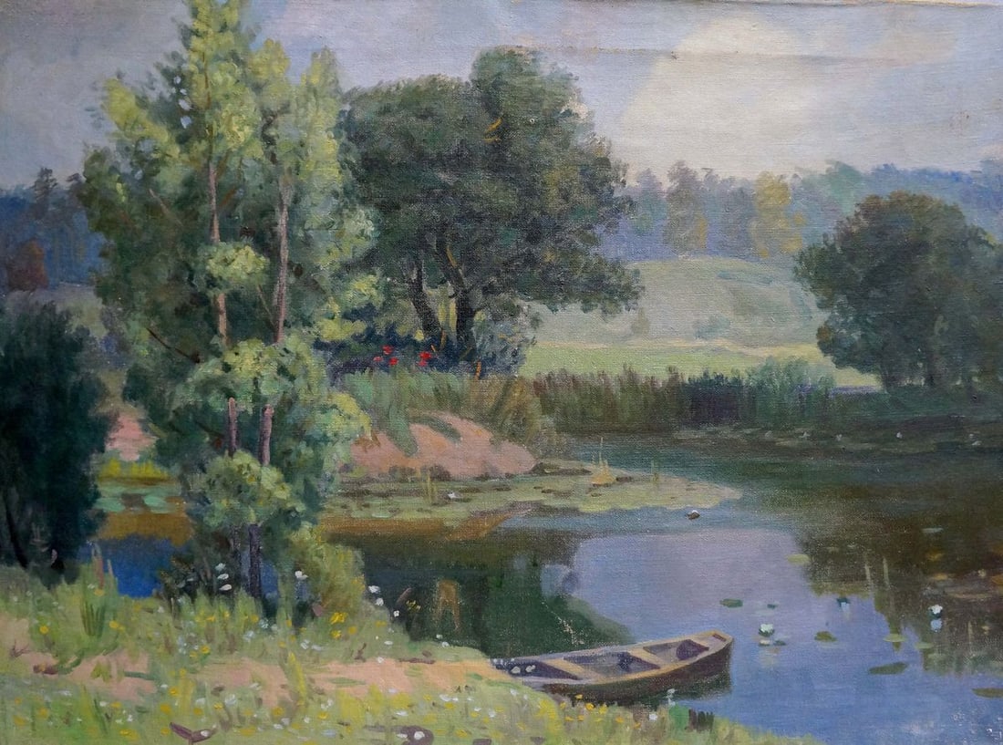 Oil painting Landscape Zorya (Zarya) Galina Denisovna: Title: Oil painting Landscape Zorya (Zarya) Galina Denisovna Description: NoVern 948 *** ABOUT THIS PAINTING *** * TITLE: "Landscape" * ARTISTS: Zorya (Zarya) Galina Denisovna * SIZE: 55x75 cm/'21.65x