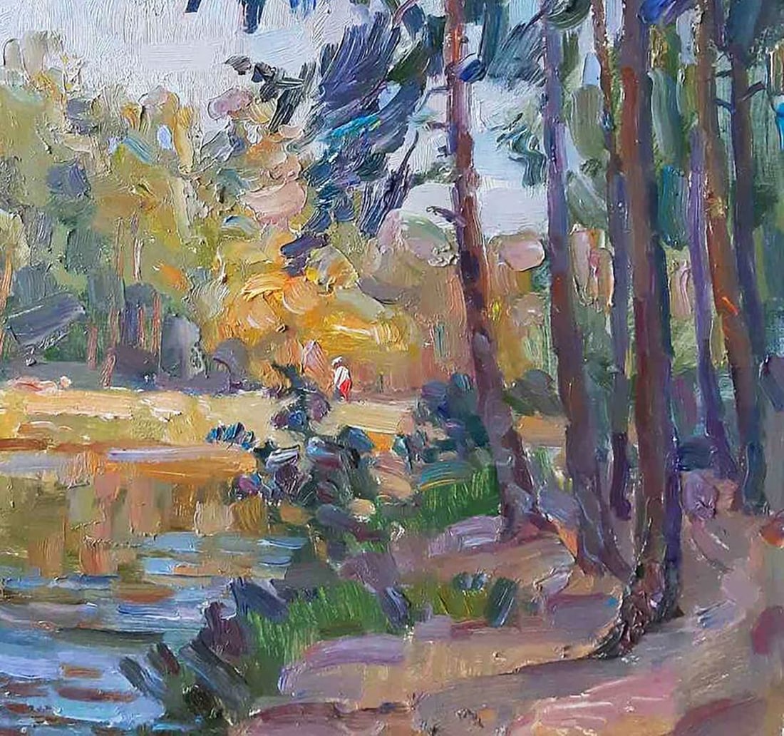 Oil painting The river flows in the forest Kovalenko Ivan Mikhailovich - 5