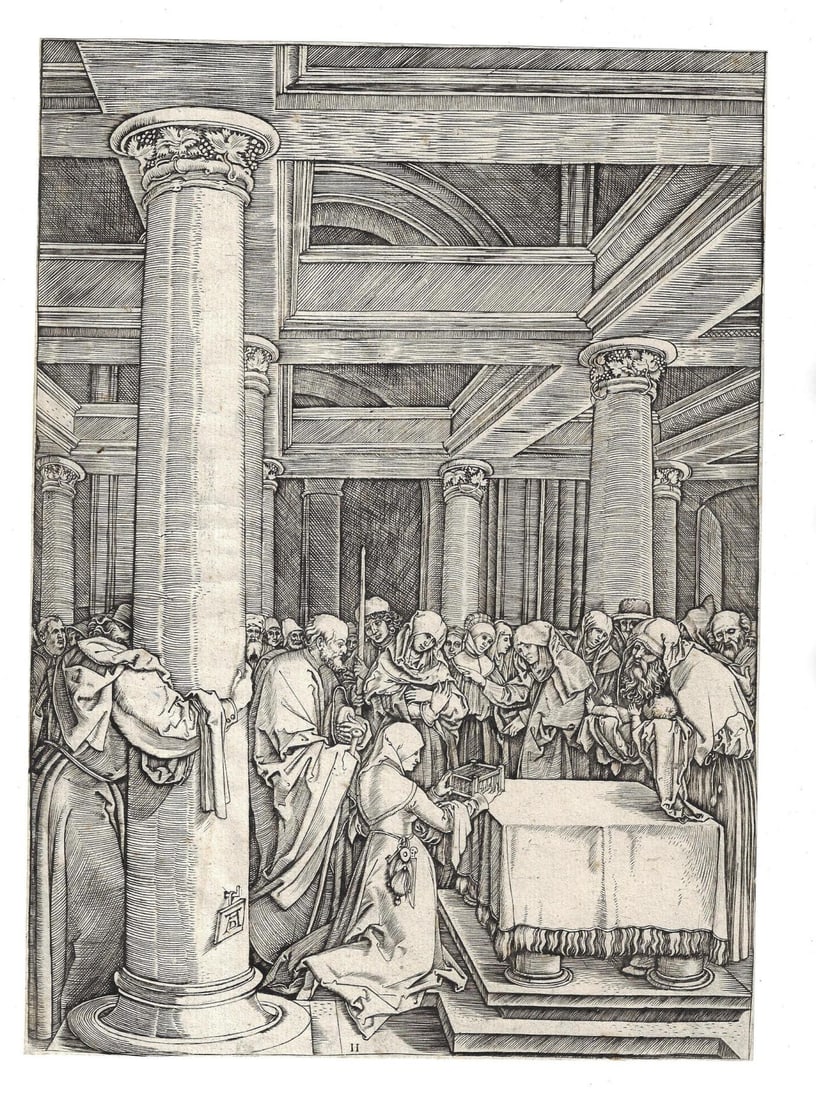1520 Raimondi Engraving After Albrecht Durer Life of the Virgin (1 of 3)