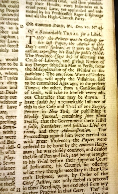 1737 Magazine Zenger Trial New York - 2