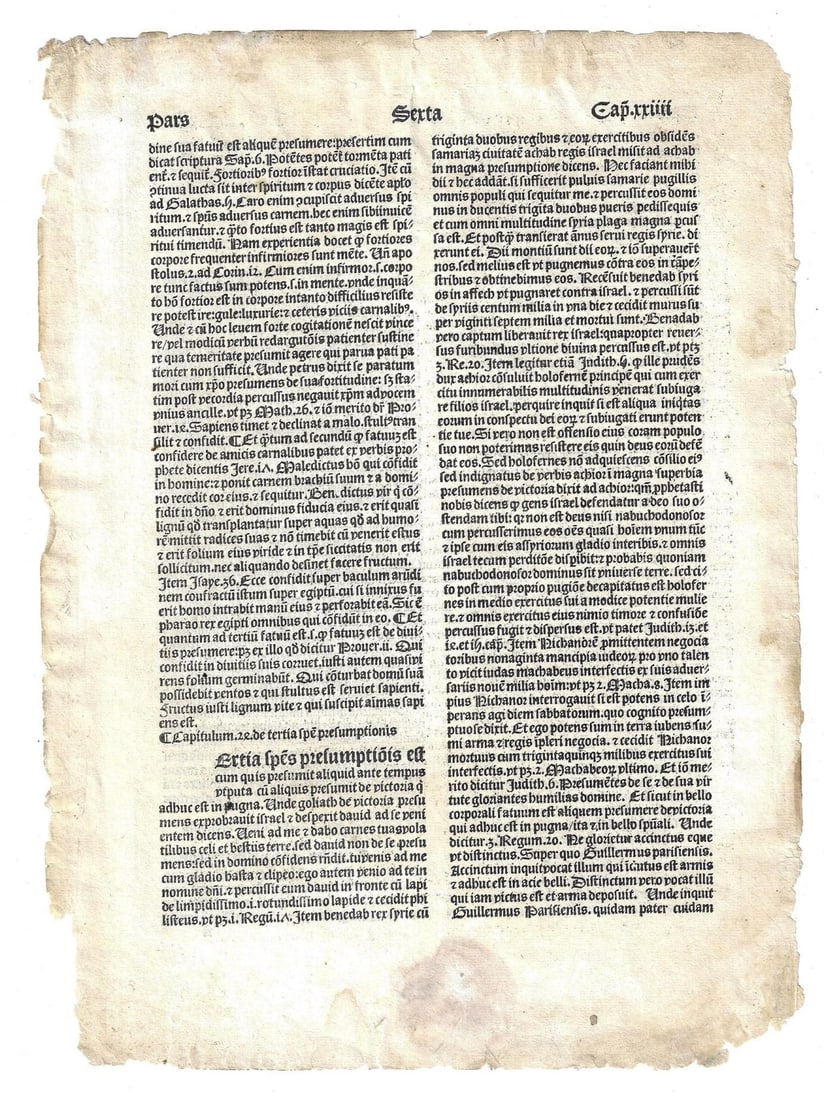 15th C Incunable Leaf in Latin - 2