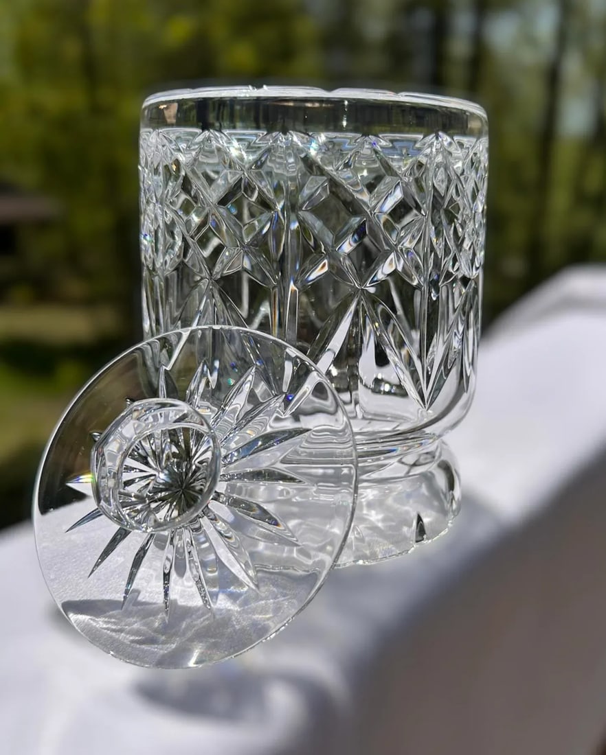 Waterford Crystal Glass Jim O'Leary Biscuit Barrel - 2