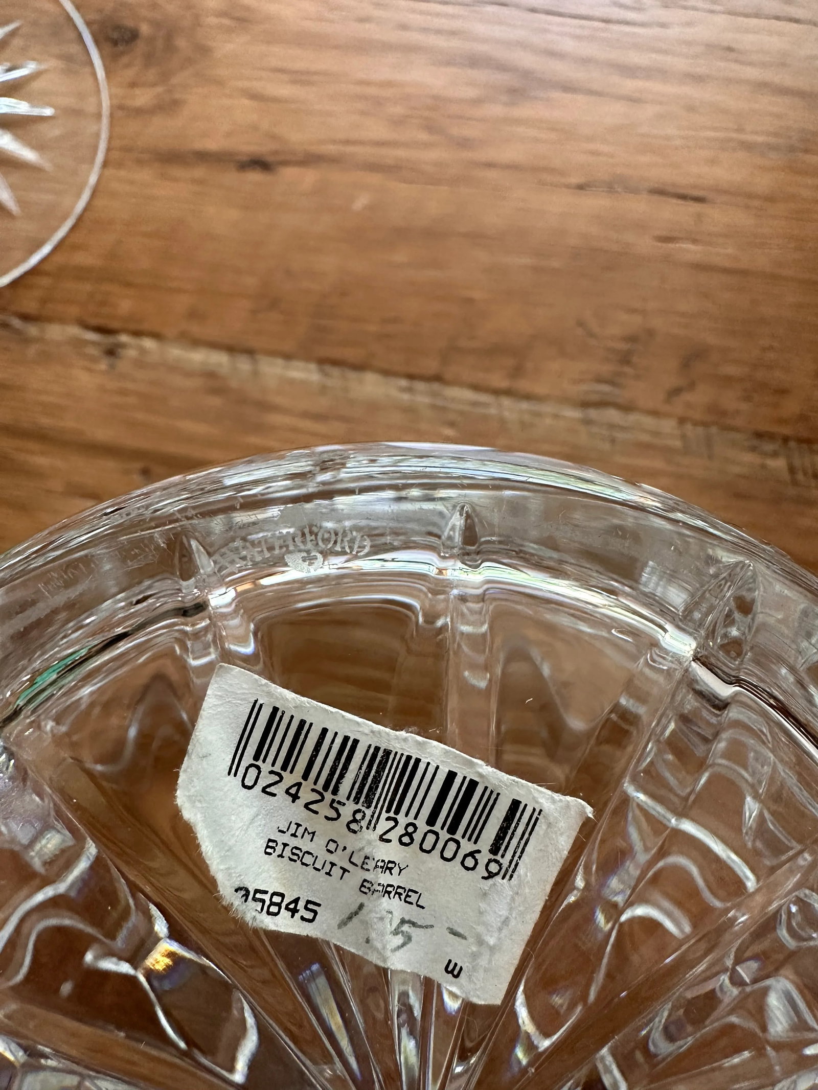 Waterford Crystal Glass Jim O'Leary Biscuit Barrel - 4