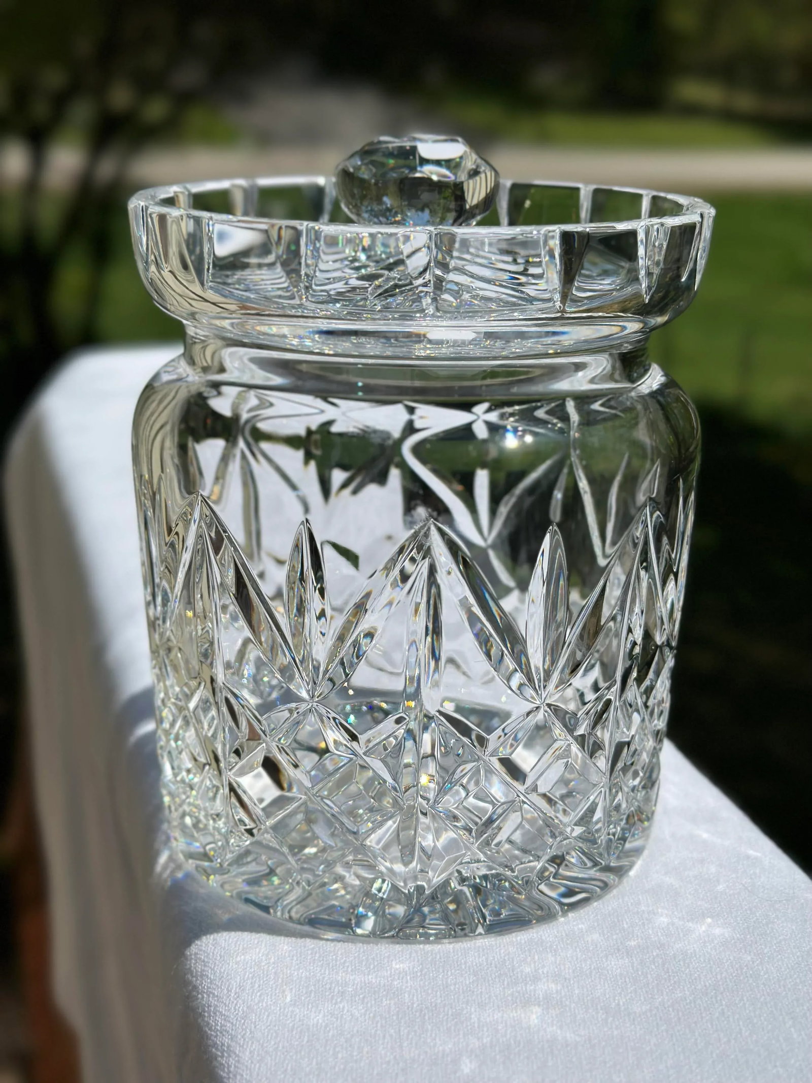 Waterford Crystal Glass Jim O'Leary Biscuit Barrel - 8