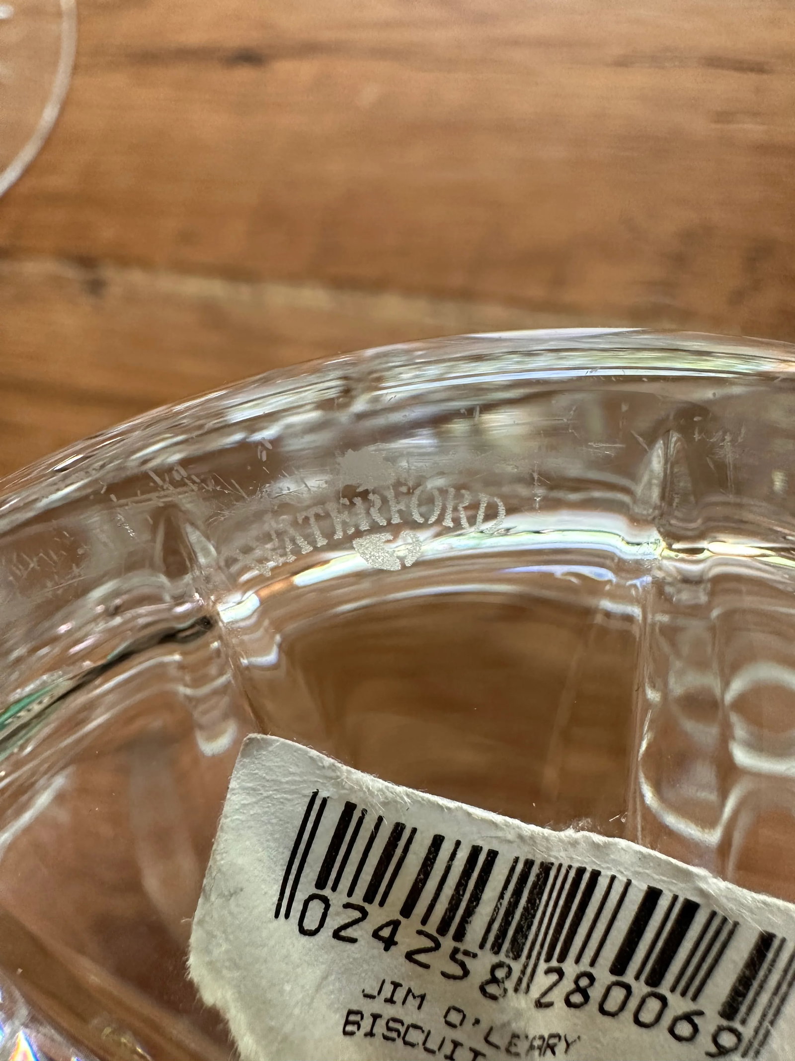 Waterford Crystal Glass Jim O'Leary Biscuit Barrel - 9