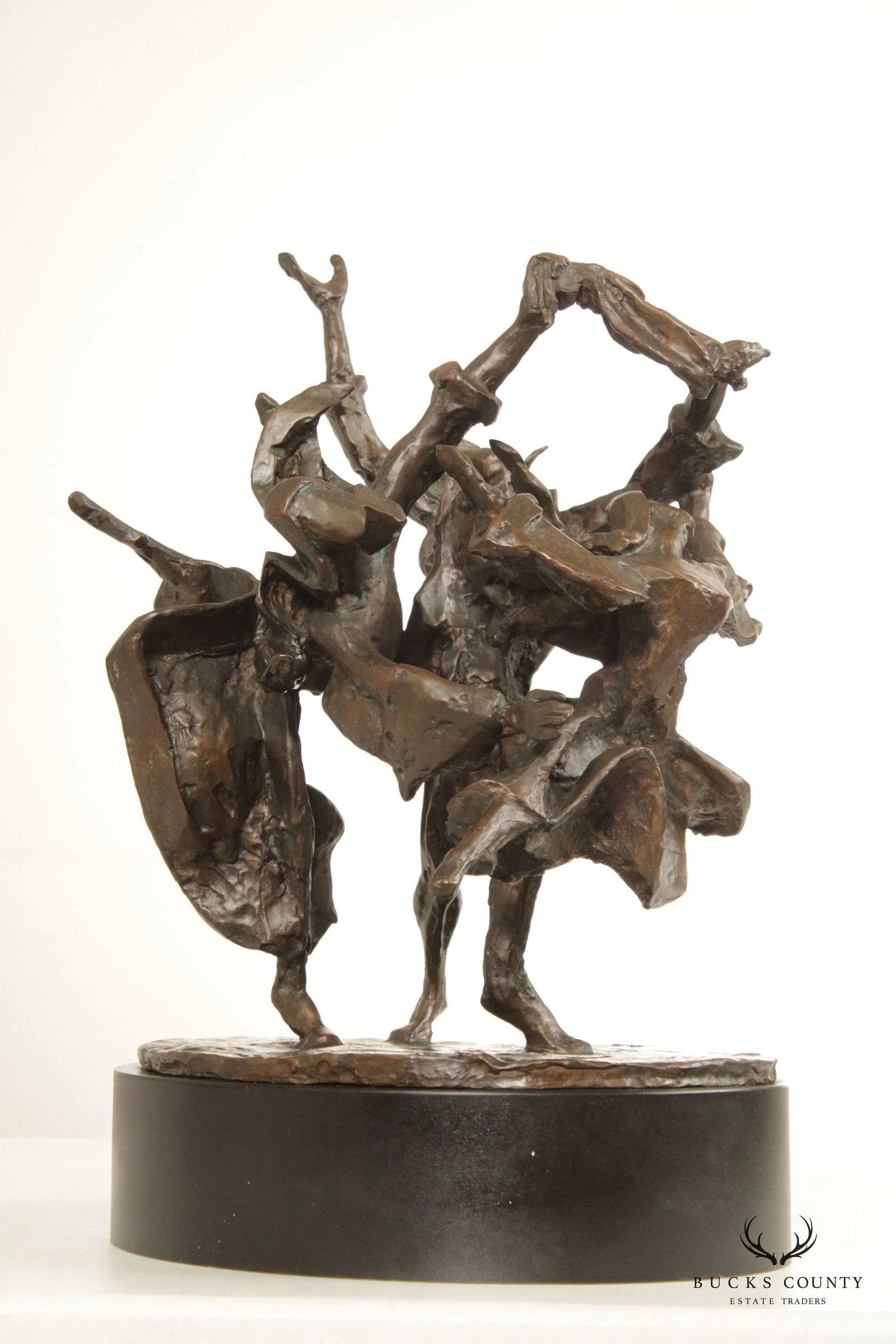 Laura Goodman Abstract Dancing Figures Bronze Sculpture - 4