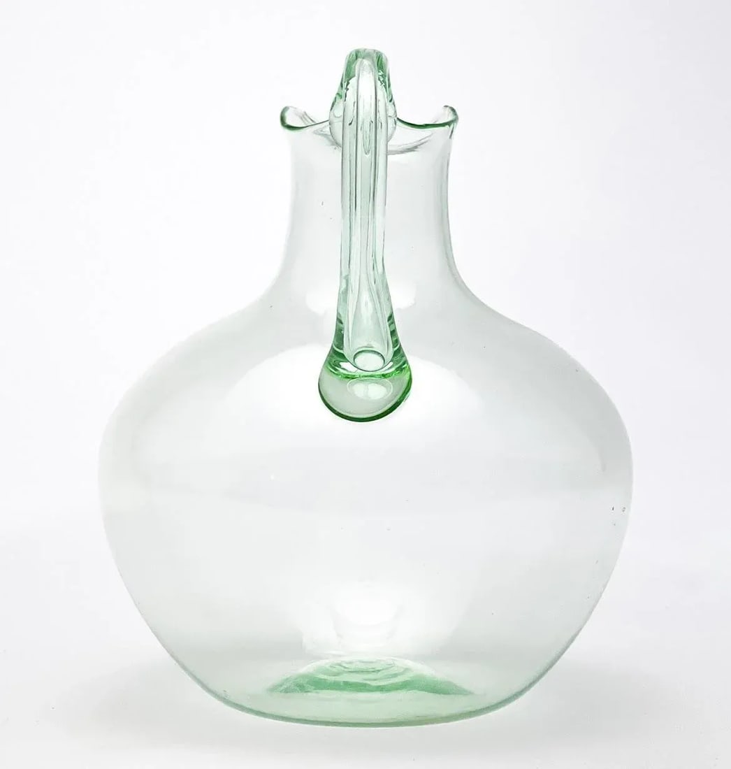 Circa 1925 Murano Glass-Green Soffiato Pitcher - 3