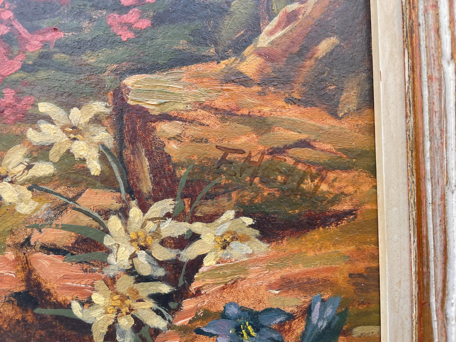Late 1800s European Alpine Landscape Oil Painting, Signed - 6