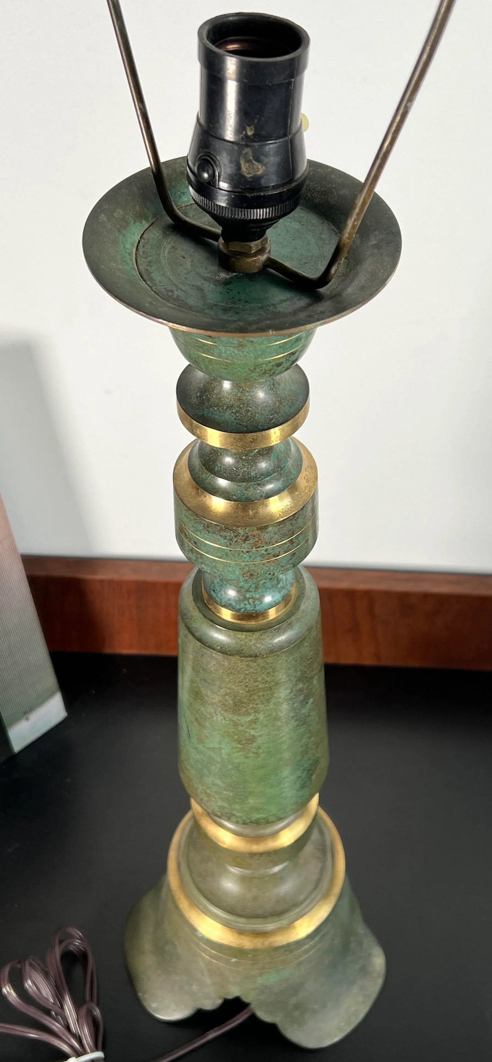 Vintage Carl Sorensen Patinated Bronze 22" Table Lamp - 7
