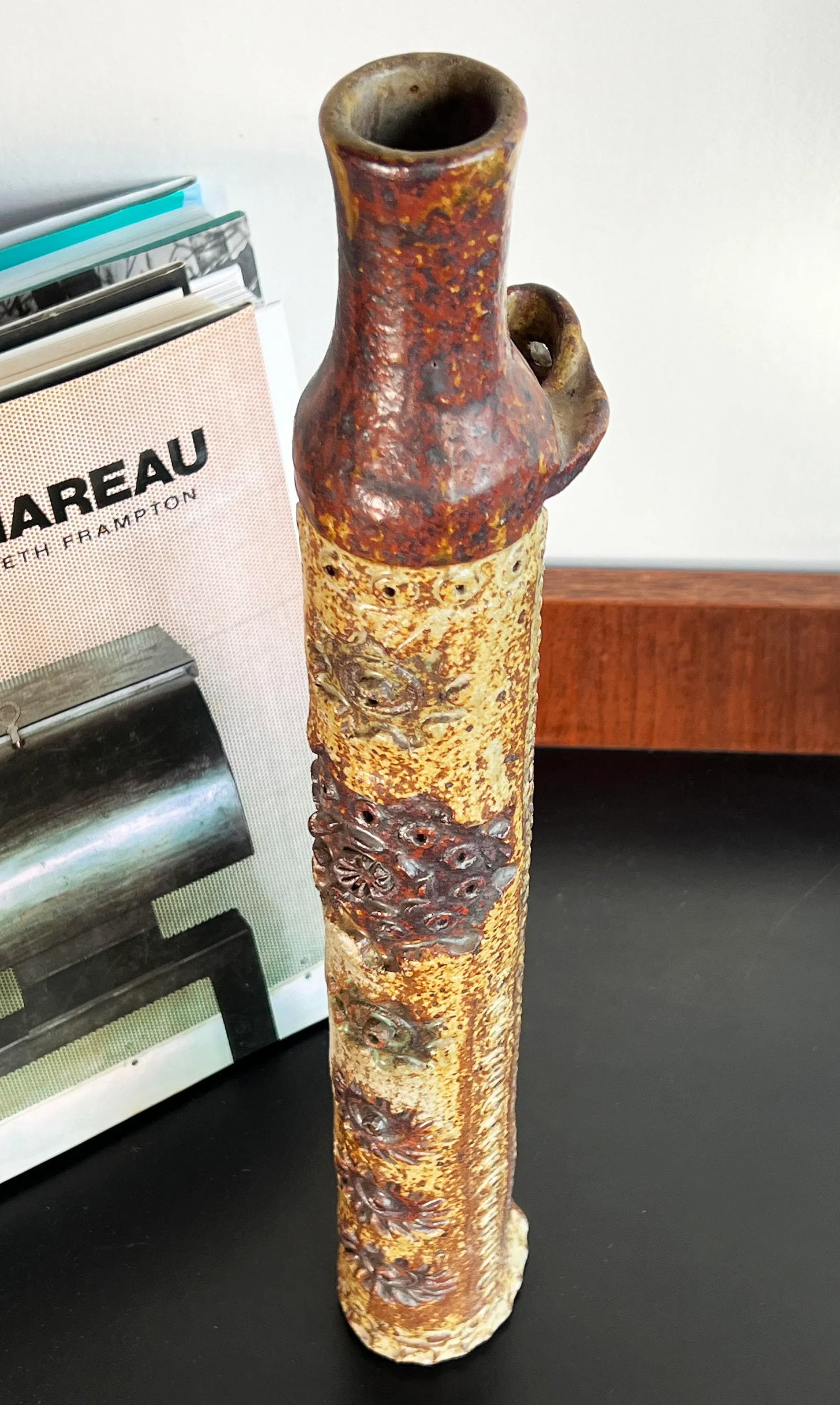 Vintage Brutalist C.1960's Sculptural Ceramic Vase by Frank Colson - 7