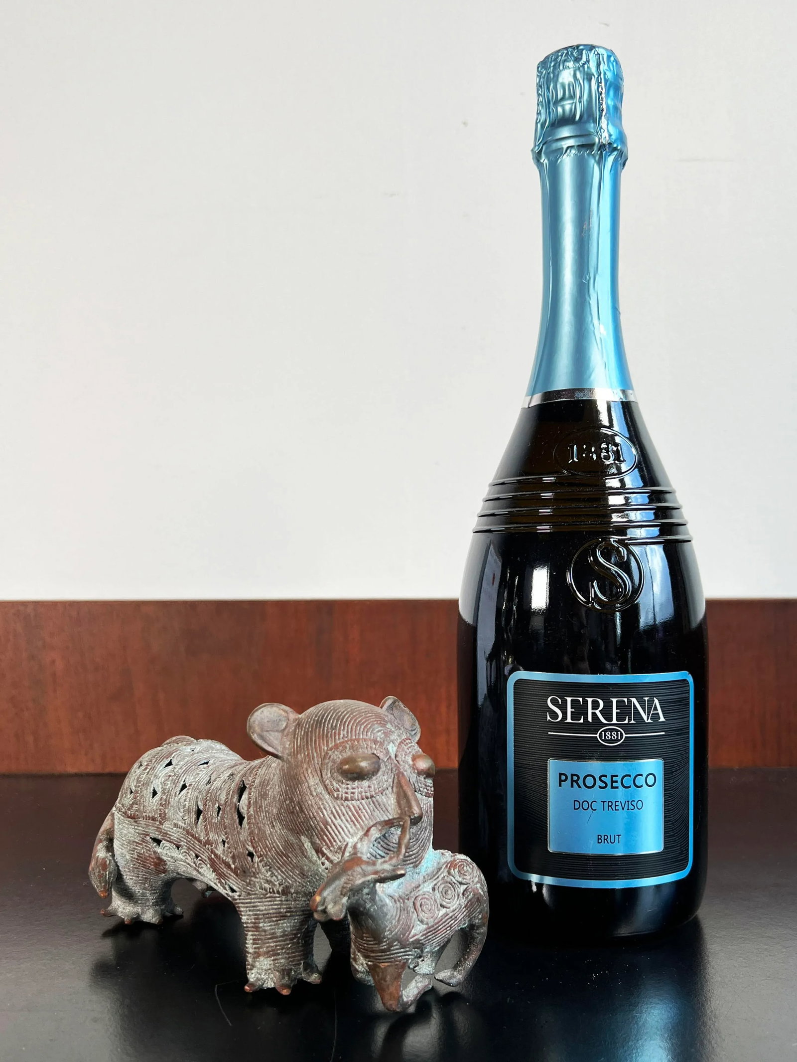 African Bronze of Leopard With Antelope Prey Sculpture - 8