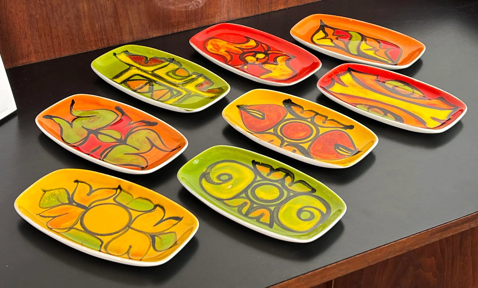 Rare Poole Delphis Mid Century Modern Ceramic Dishes - Set of 8 - 2