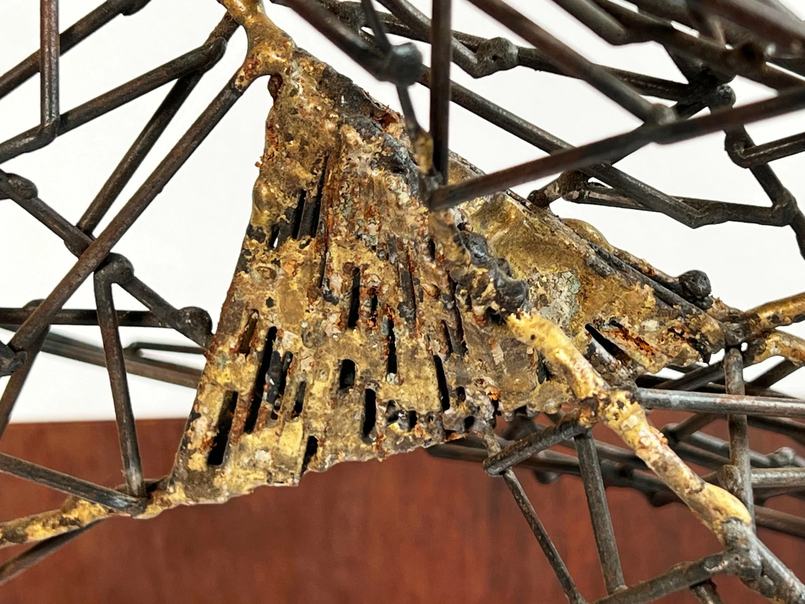 Vintage Mid Century Modern Brutalist Iron Wire Abstract Sculpture - 6