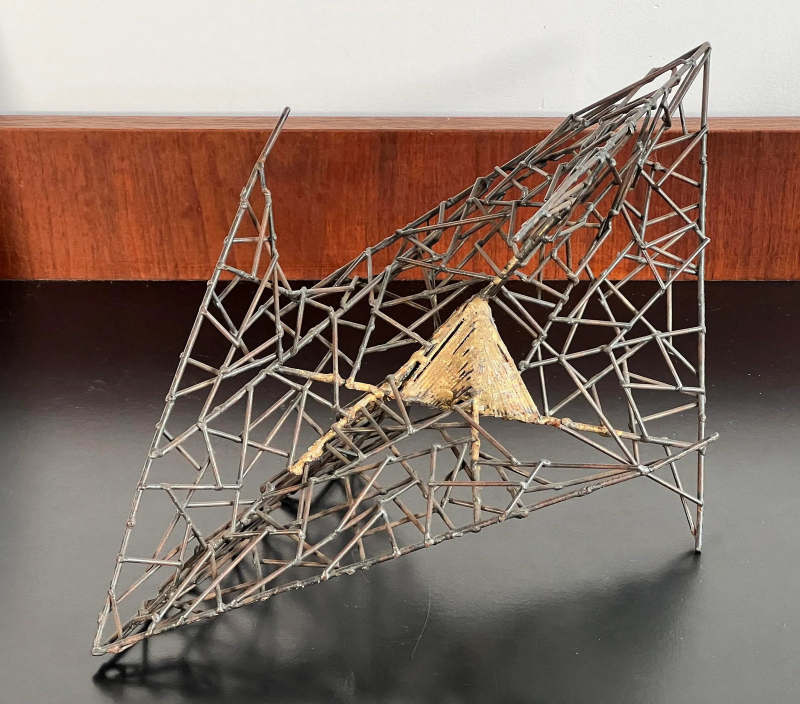 Vintage Mid Century Modern Brutalist Iron Wire Abstract Sculpture - 8
