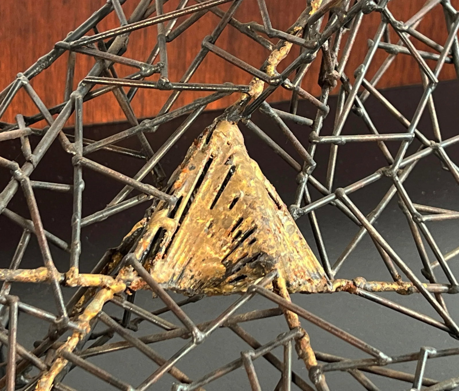 Vintage Mid Century Modern Brutalist Iron Wire Abstract Sculpture - 9