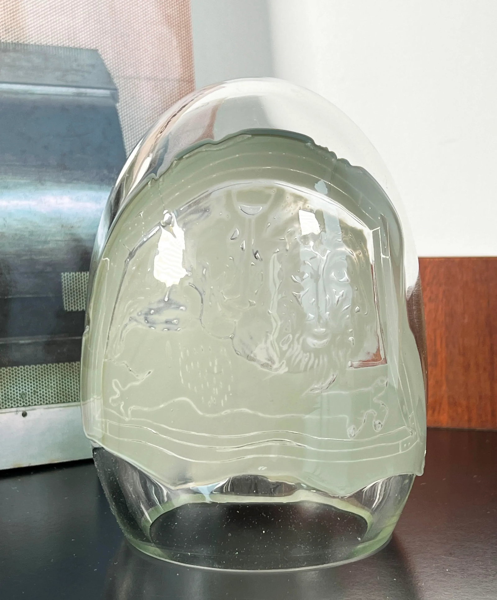 Vintage Mid Century Brutalist Art Glass Egg Sculpture - 3