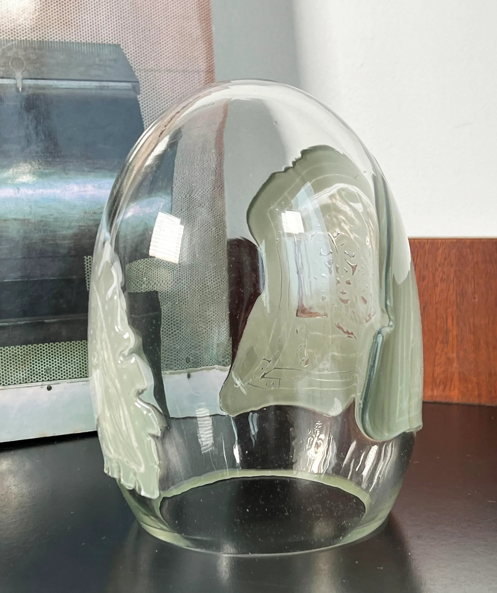 Vintage Mid Century Brutalist Art Glass Egg Sculpture - 6