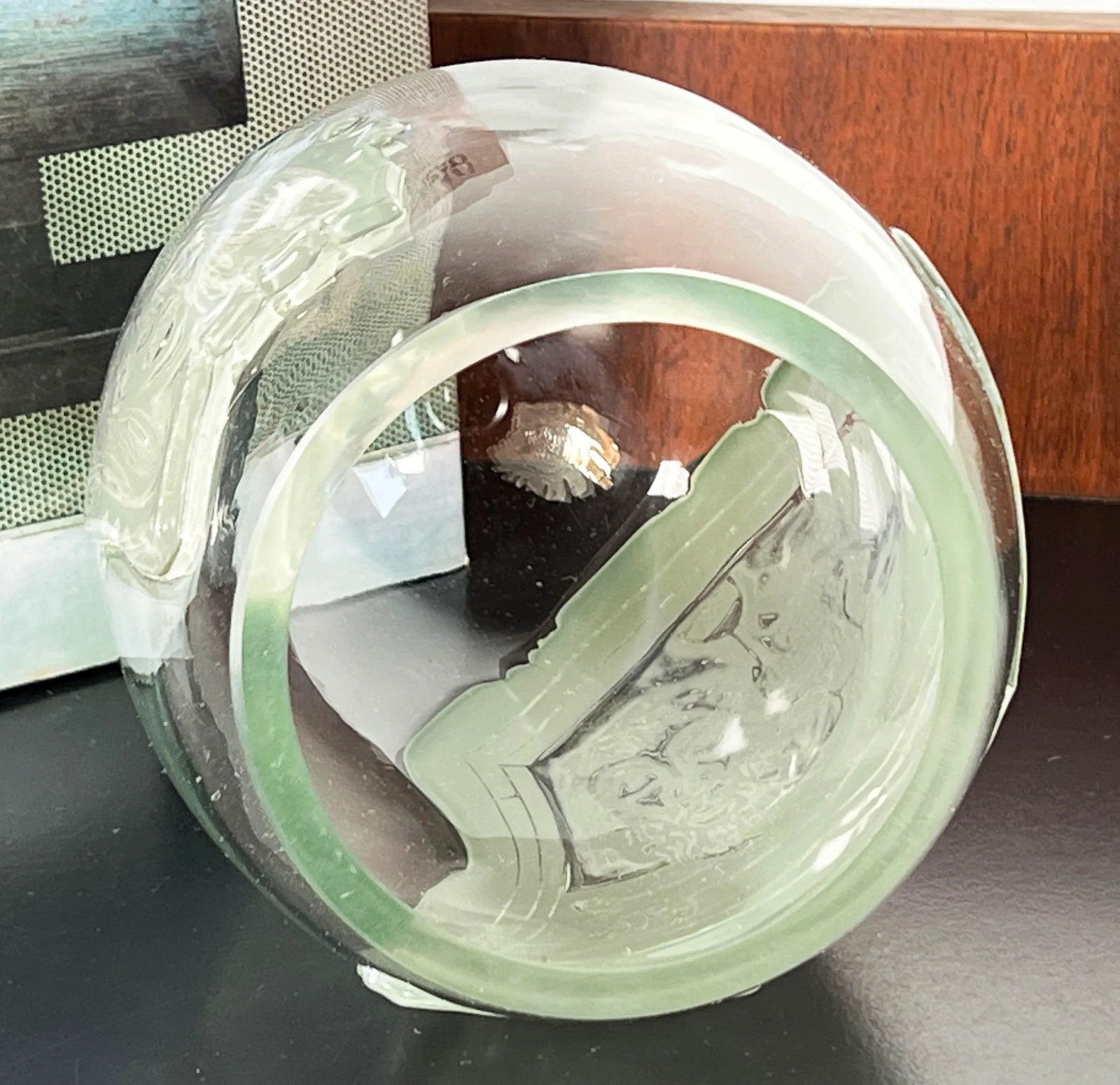 Vintage Mid Century Brutalist Art Glass Egg Sculpture - 8